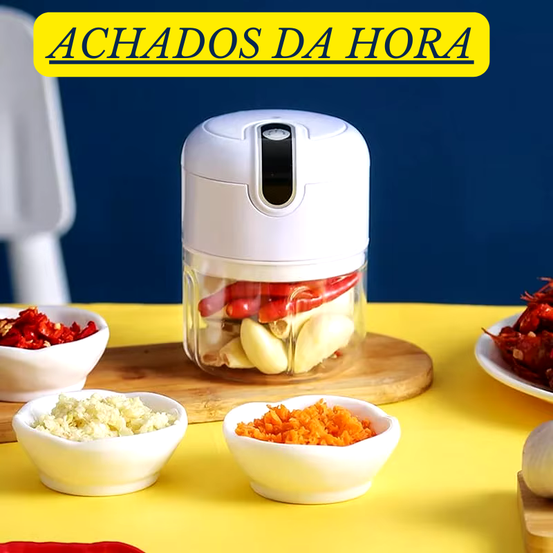 Mini Processador Elétrico Moedor de Carne, Vegetais, Alho ,Fruta Amendoim, Recarregável USB 250ml