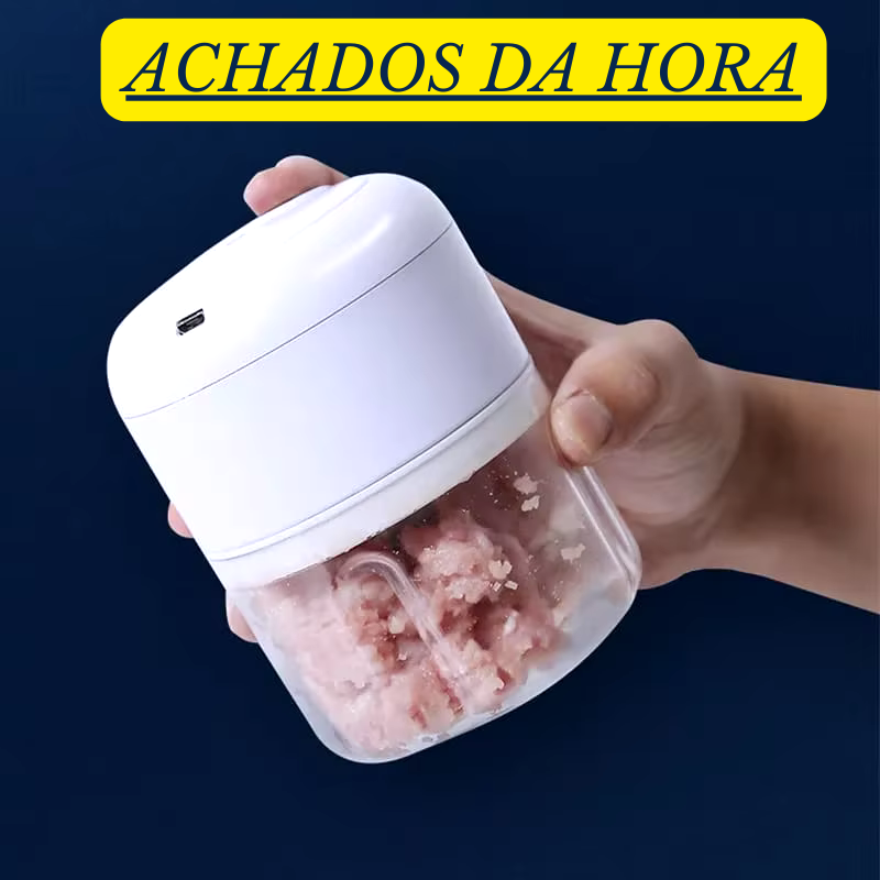 Mini Processador Elétrico Moedor de Carne, Vegetais, Alho ,Fruta Amendoim, Recarregável USB 250ml