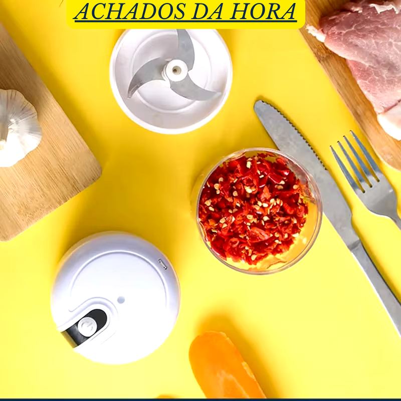 Mini Processador Elétrico Moedor de Carne, Vegetais, Alho ,Fruta Amendoim, Recarregável USB 250ml