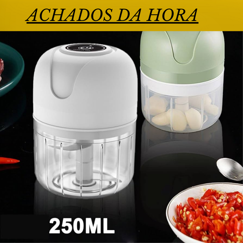 Mini Processador Elétrico Moedor de Carne, Vegetais, Alho ,Fruta Amendoim, Recarregável USB 250ml