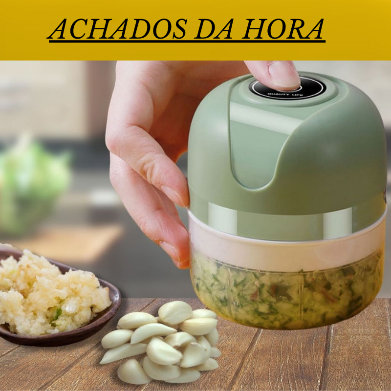 Mini Processador Elétrico Moedor de Carne, Vegetais, Alho ,Fruta Amendoim, Recarregável USB 250ml