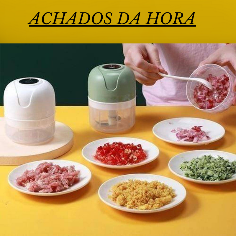 Mini Processador Elétrico Moedor de Carne, Vegetais, Alho ,Fruta Amendoim, Recarregável USB 250ml