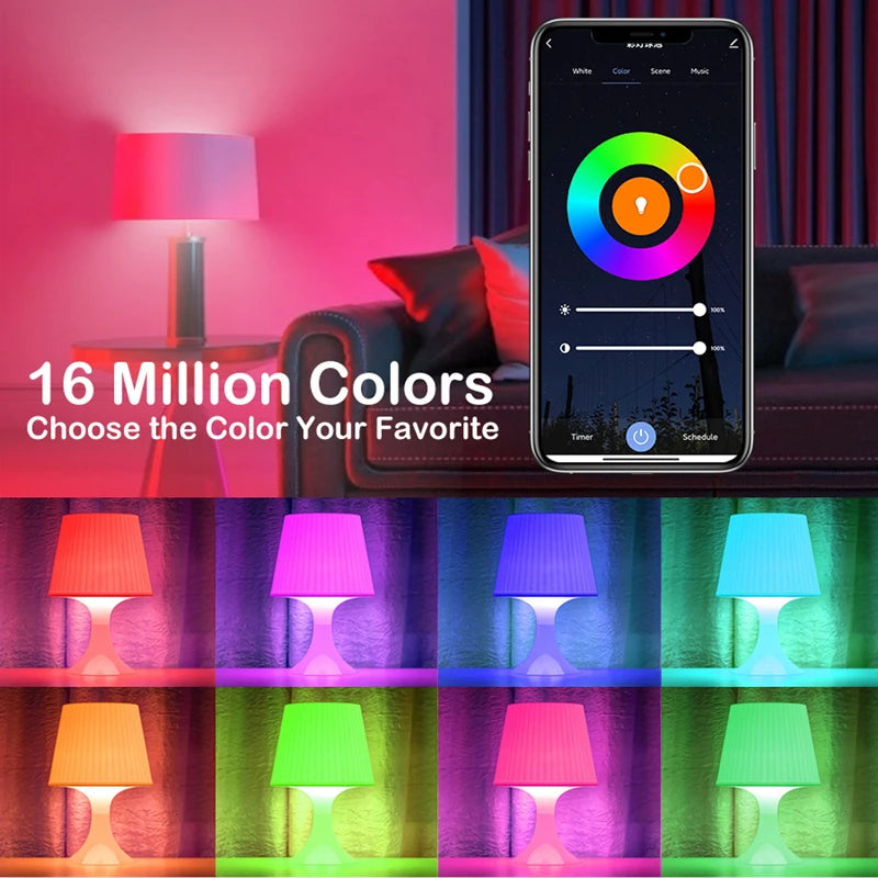 LÂMPADA RGB Bluetooth COM CAIXA DE SOM EMBUTIDA, CONTROLE DE LED, E CONECTÁVEL COM CELULAR