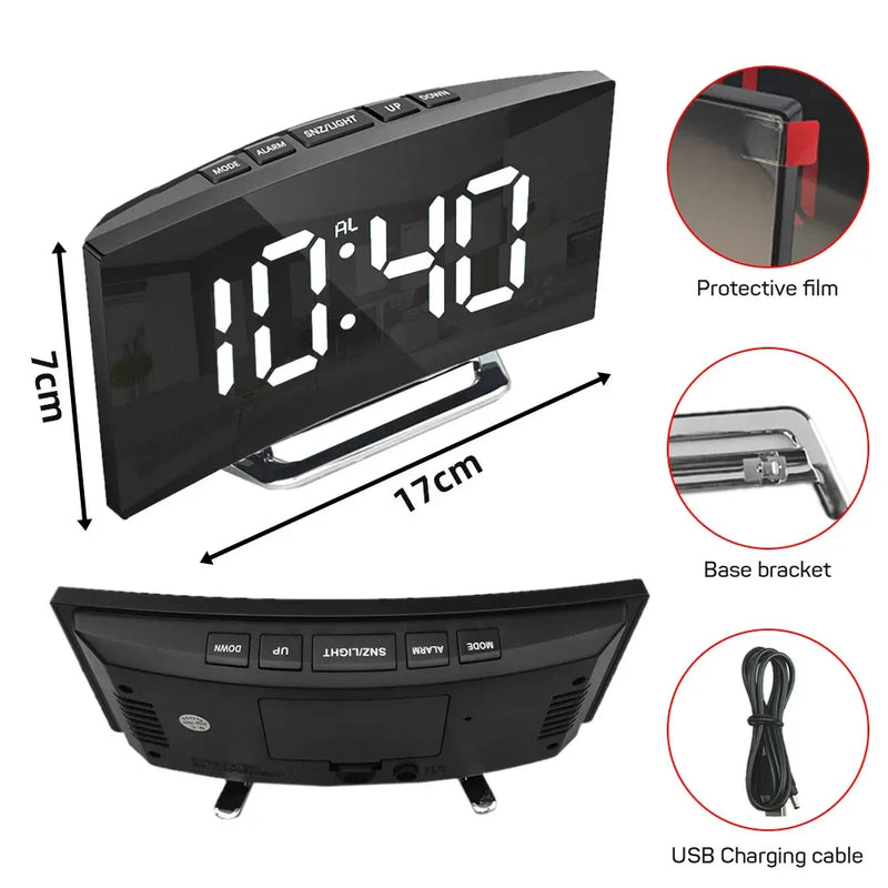 Relógio alarme digital silencioso, perfeito para decoração