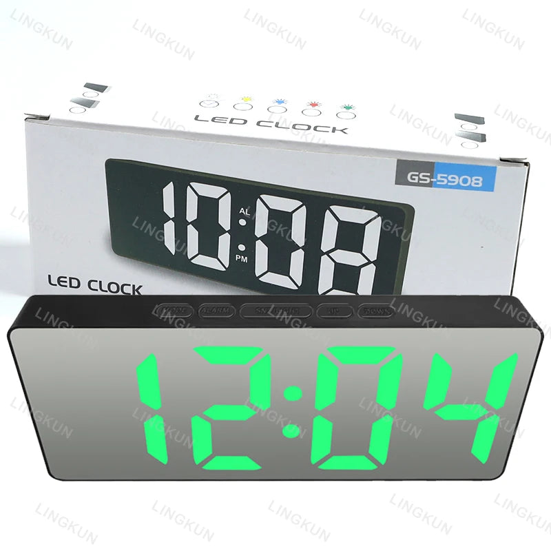 Relógio alarme digital silencioso, perfeito para decoração