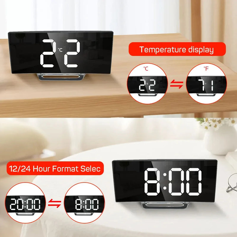 Relógio alarme digital silencioso, perfeito para decoração