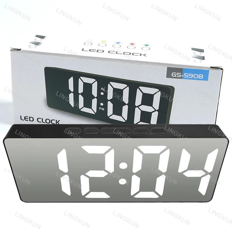 Relógio alarme digital silencioso, perfeito para decoração