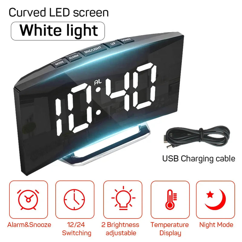 Relógio alarme digital silencioso, perfeito para decoração